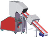 Feeding conveyor with metal detector Feeding conveyor with metal detector