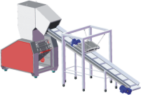 Feeding conveyor with magnetic separator Feeding conveyor with magnetic separator